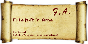 Fulajtár Anna névjegykártya